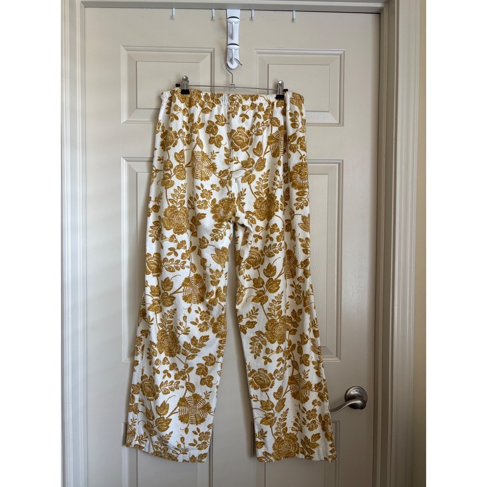 Garnet Hill Organic Cotton Floral Bird Flannel Pajama Pants Size XL Cottagecore - Picture 4 of 8